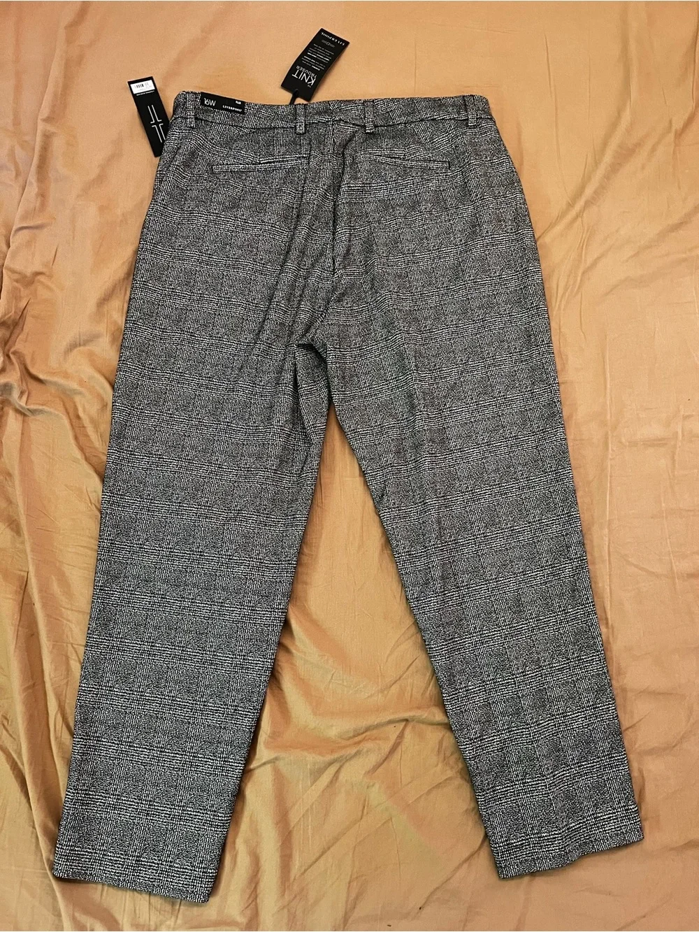 Liverpool Jeans Company Black & White Plaid Slim Trousers